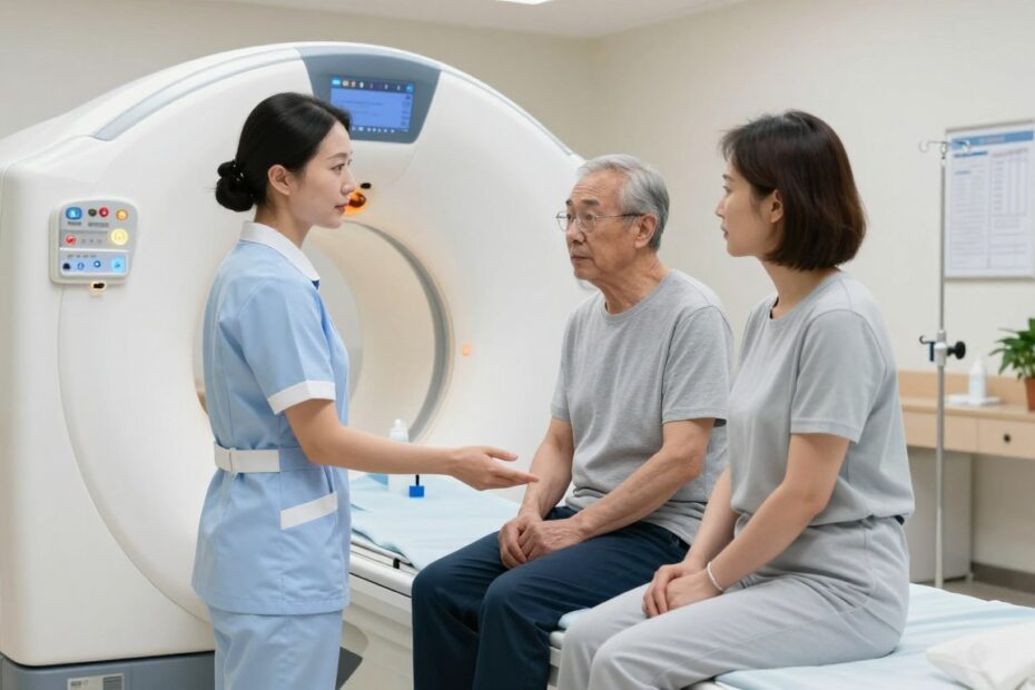 Przygotowanie do tomografu z kontrastem